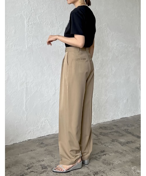 「Re:EDIT」 スラックス LARGE ベージュ レディース_画像9