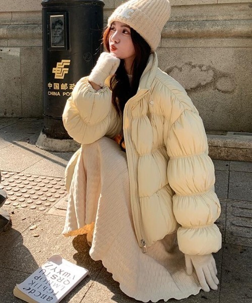 ダウンコート ダウンジャケット ボリュームスリーブダウンジャケット