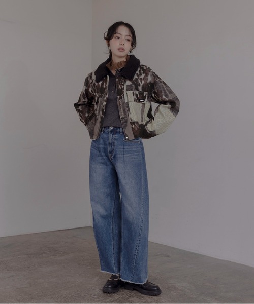デニム　フレアジャケット エイミーロウ　レディース　美品 Eimee Law（エイミーロウ）の「ヘムフリルデニムGジャン（デニム