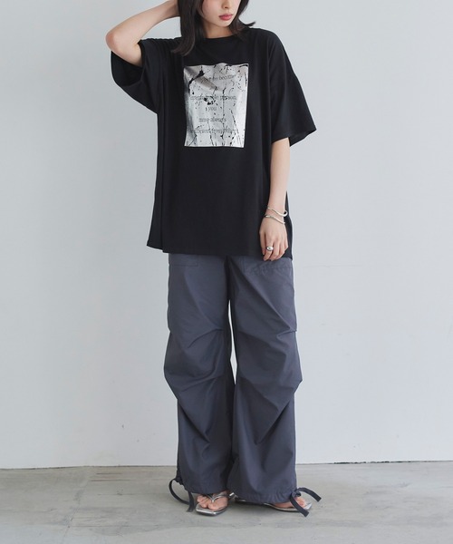 「LIAN」 半袖Tシャツ FREE ホワイト×シルバー レディース_画像4