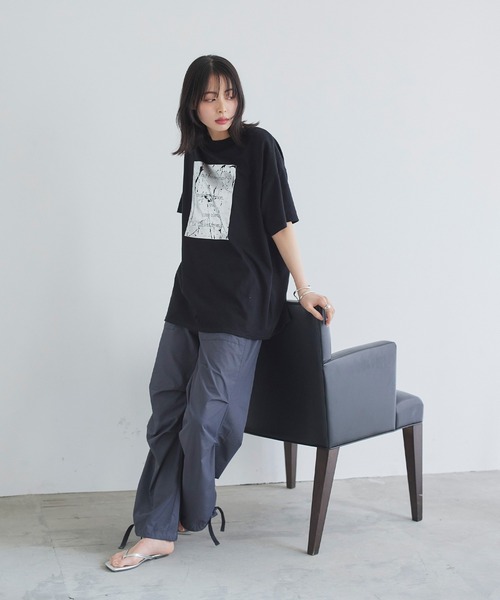 「LIAN」 半袖Tシャツ FREE ホワイト×シルバー レディース_画像5