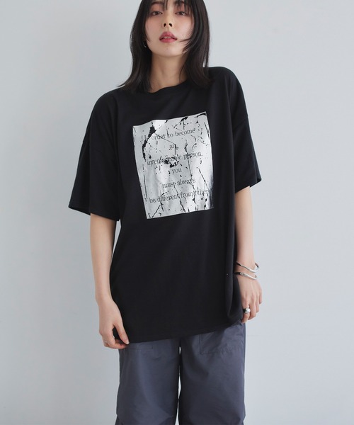 「LIAN」 半袖Tシャツ FREE ホワイト×シルバー レディース_画像8