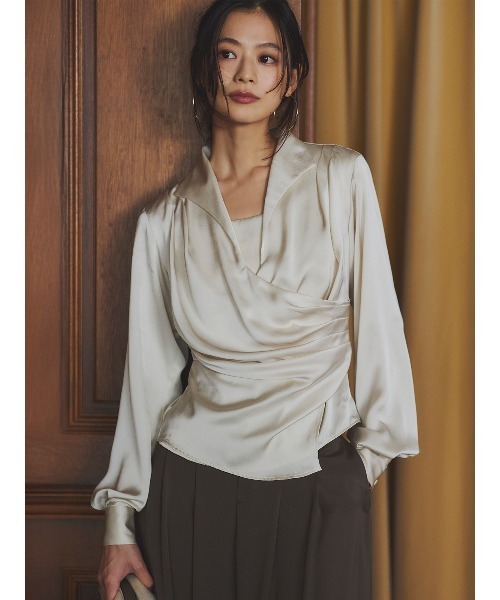 anuans（アニュアンス） ブラウス シャツ ポインテッドカラーシャツ