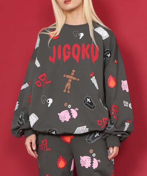 「PUNYUS」 スウェットカットソー 2 スミクロ レディース_画像4