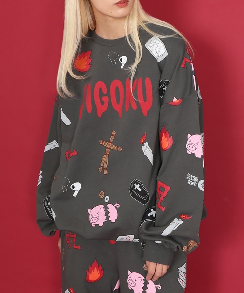 「PUNYUS」 スウェットカットソー 2 スミクロ レディース_画像5