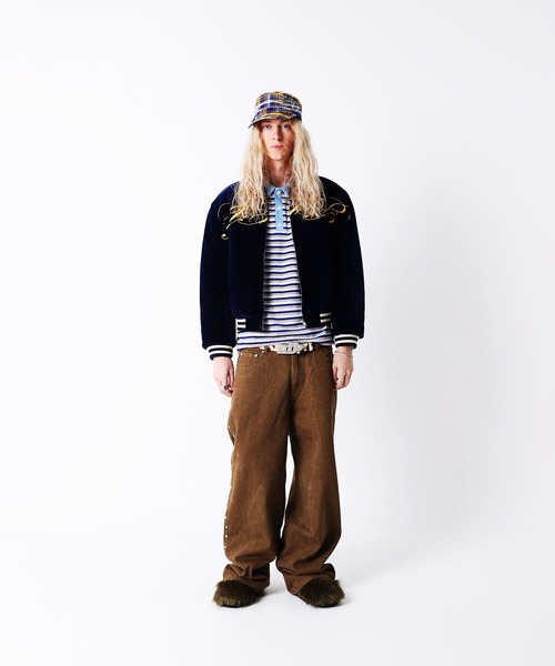 AFB（エーエフビー） ワイドパンツ チノパン SUPER BAGGY STUDDED