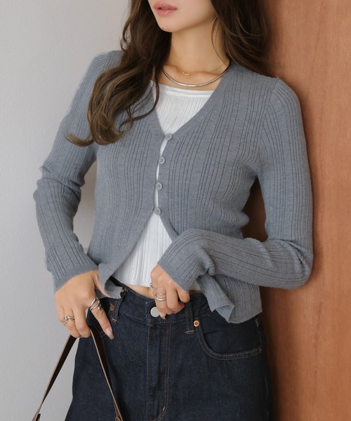 カーディガン リブニットカーディガン レディース : ZOZOTOWN Yahoo!店