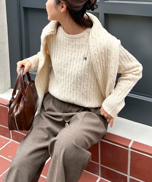 「fredy emue」 長袖ニット 38 レッド レディース_画像6