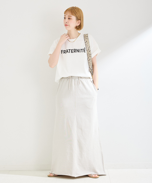 「B.C STOCK」 「Simplicite」半袖Tシャツ FREE ベージュ レディース_画像9