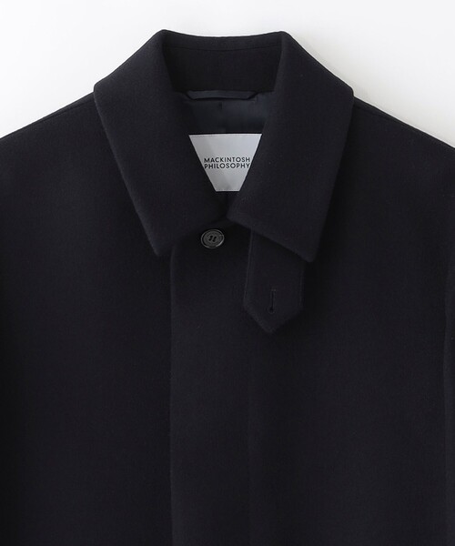【美品】マッキントッシュフィロソフィー黒ウールステンカラーコート MACKINTOSH PHILOSOPHY（ﾏｯｷﾝﾄｯｼｭ ﾌｨﾛｿﾌｨｰ）の「ウールステンカラー