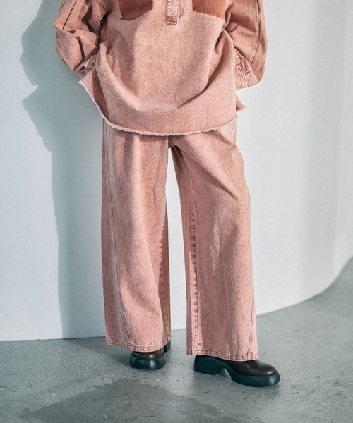 ワイドパンツ ジーンズ デニム デニムパンツ イージーデニムパンツ　630150「KKfashion紹介アイテム」 レディースの画像