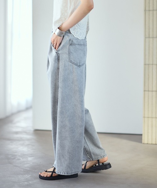 新品 LEPSIM イージーデニムパンツ ケミカルグレー LEPSIM（レプシィム） ジーンズ デニム デニムパンツ イージーデニム