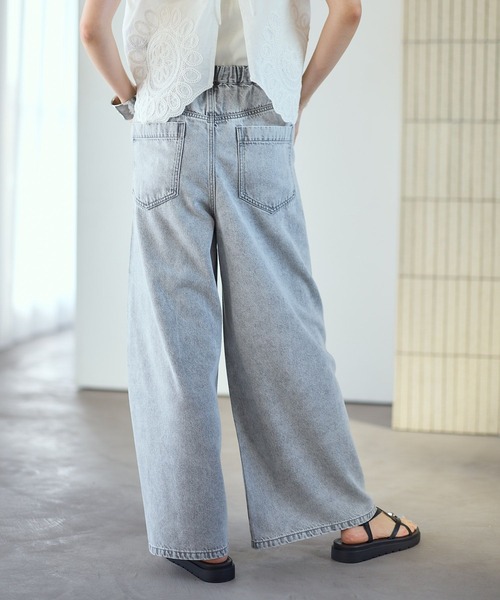 ワイドパンツ ジーンズ デニム デニムパンツ イージーデニムパンツ　630150「KKfashion紹介アイテム」 レディースの画像