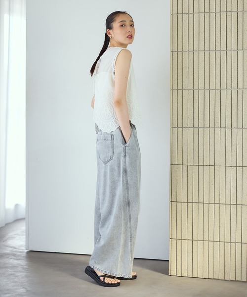 ワイドパンツ ジーンズ デニム デニムパンツ イージーデニムパンツ　630150「KKfashion紹介アイテム」 レディースの画像