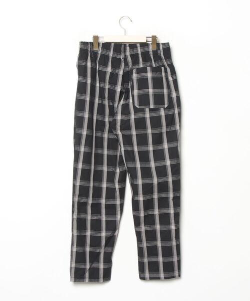 「CORISCO」 チェック柄イージーパンツ L ブラック メンズ_画像2