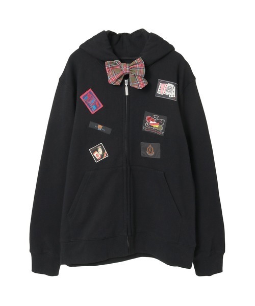 Karl Helmut パーカー リボンタイ付ネームワッペンいっぱいパーカー