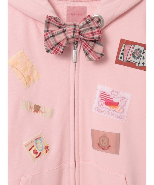 Karl Helmut パーカー リボンタイ付ネームワッペンいっぱいパーカー