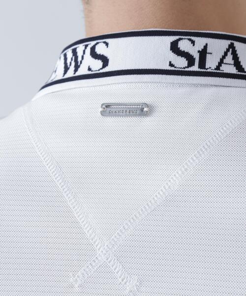 St ANDREWS ポロシャツ TEXBRIDシャドーボーダーカノコ半袖ポロシャツ