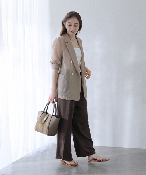 「La TOTALITE」 テーラードジャケット 38 チャコールグレー レディース_画像3