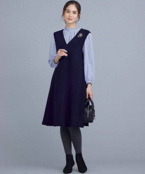 「組曲」 サロペットスカート 7 ネイビー レディース_画像3