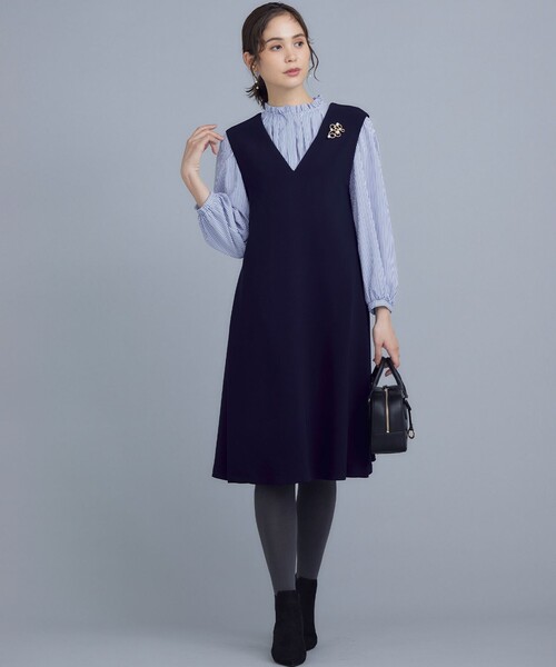 「組曲」 サロペットスカート 7 ネイビー レディース_画像5