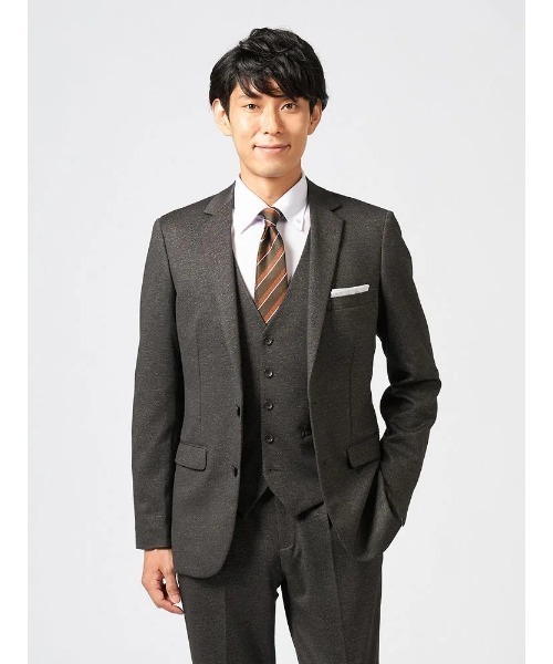 5〜8日美品 スーツセレクト ビジネススーツ 黒チェック 千鳥格子 S 5