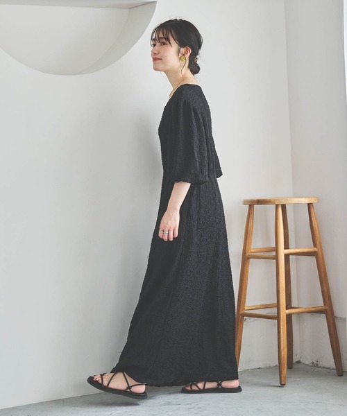 「mil」 7分袖ワンピース X-SMALL モカ レディース_画像7