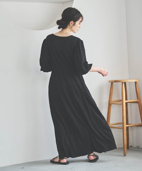 「mil」 7分袖ワンピース X-SMALL モカ レディース_画像8