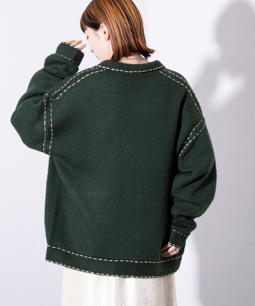 「GLOSTER」 ニットカーディガン M アイボリー メンズ_画像4