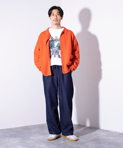 「GLOSTER」 ニットカーディガン M アイボリー メンズ_画像9