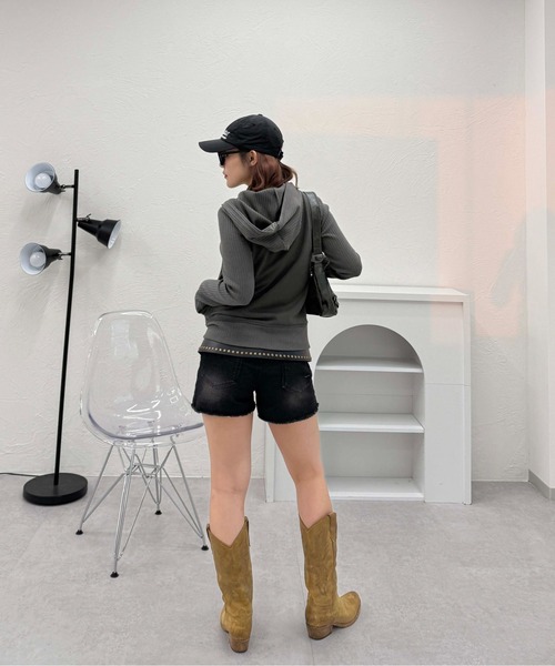 「sedacle girl」 ジップアップパーカー FREE ベージュ レディース_画像6