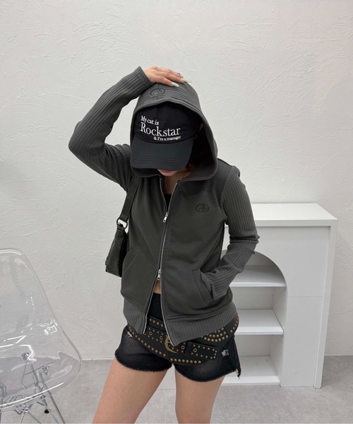 「sedacle girl」 ジップアップパーカー FREE ベージュ レディース_画像7