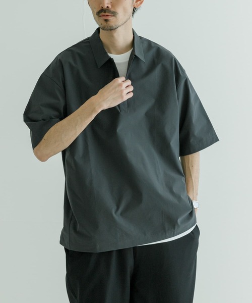 「URBAN RESEARCH」 半袖シャツ MEDIUM チャコールグレー メンズ_画像9