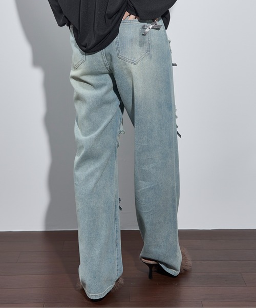 「THE YOn」 デニムパンツ S ライトブルー レディース_画像5