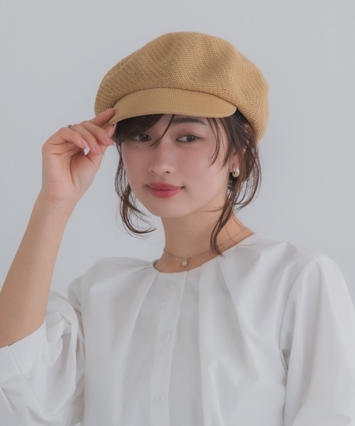 新品未使用　Chapeau d' O ブラック　キャスケット　麦わら　春夏 polcadot（ポルカドット） 帽子 キャスケット 麦わらライク