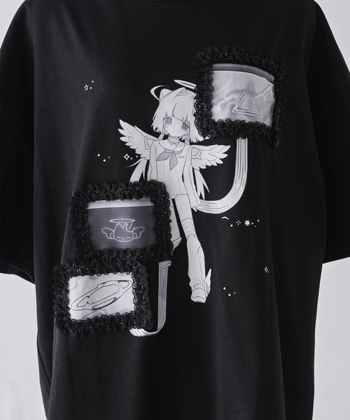 Re：CRYPT（リクリプト） tシャツ 半袖 レースウィンドウプリントT