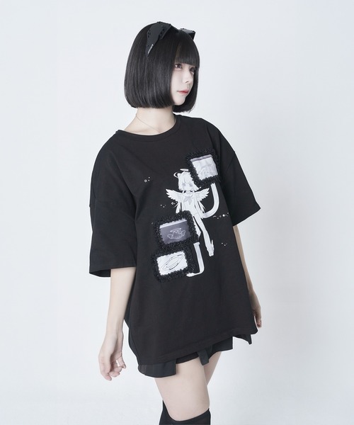 Re：CRYPT（リクリプト） tシャツ 半袖 レースウィンドウプリントT