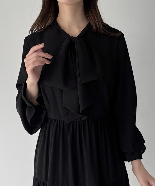 「mipiarl」 長袖ワンピース LARGE チャコール レディース_画像8