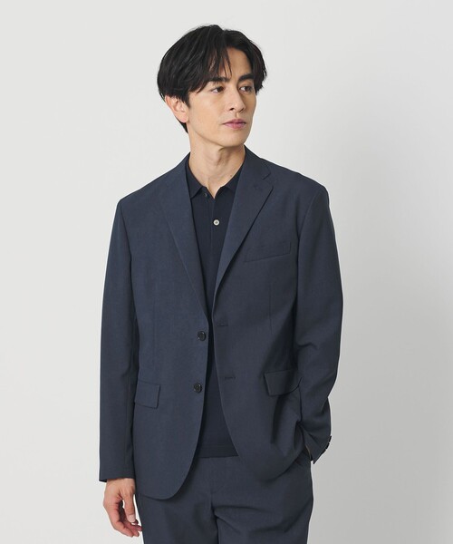 【希少XL】ビューティー&ユース×東レ セットアップ スーツ ネイビー 洗える TORAY ドライ ポリエステル 2ボタン ジャケット ― セットアップ対応