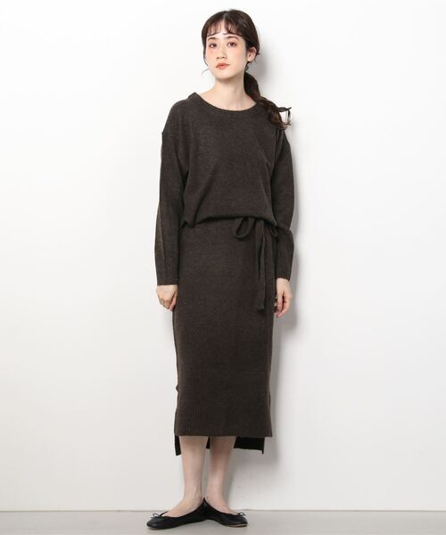 「SHIPS」 ニットワンピース SMALL ブラウン レディース_画像2