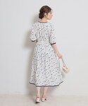 ワンピース 「着映え」水彩フラワーワンピースの詳細画像3