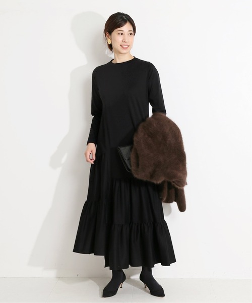 「VERMEIL par iena」 長袖ワンピース FREE ブラウン レディース_画像5