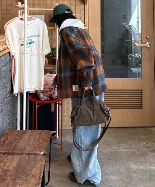 「DISCUS」 長袖ネルシャツ MEDIUM ブラウン レディース_画像6