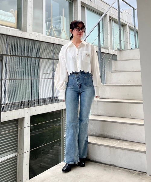 「Lil Ambition」 デニムパンツ M インディゴブルー レディース_画像9