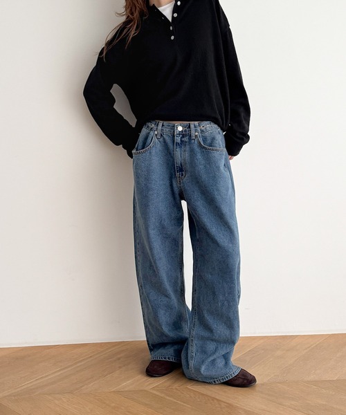 「CANAL JEAN」 「diggity」ジーンズズボン下 MEDIUM ともし火青味 レディース