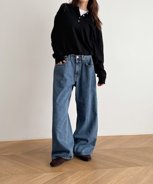 「CANAL JEAN」 「diggity」ジーンズズボン下 MEDIUM ともし火青味 レディース