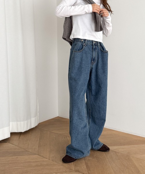 「CANAL JEAN」 「diggity」ジーンズズボン下 MEDIUM ともし火青味 レディース