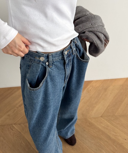 「CANAL JEAN」 「diggity」ジーンズズボン下 MEDIUM ともし火青味 レディース