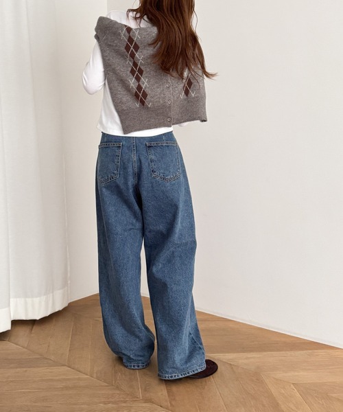「CANAL JEAN」 「diggity」ジーンズズボン下 MEDIUM ともし火青味 レディース