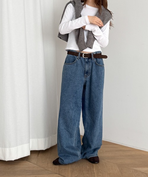 「CANAL JEAN」 「diggity」ジーンズズボン下 MEDIUM ともし火青味 レディース